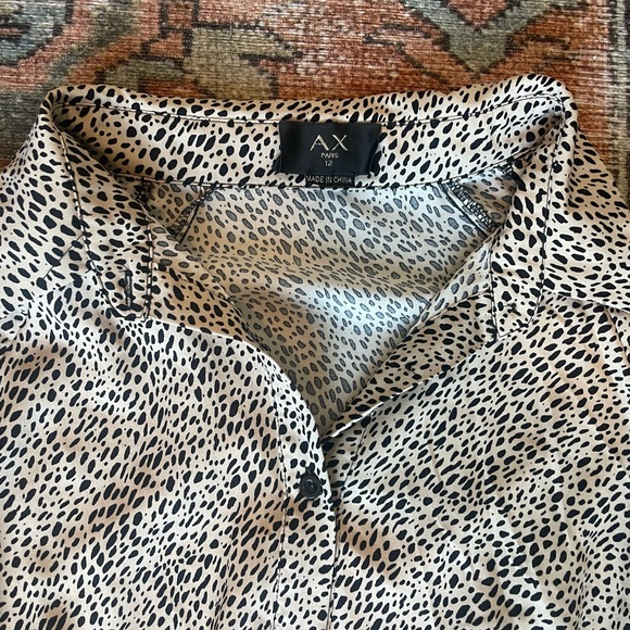 AX Paris Mini Shirt Dress with Ruched Sleeves in Natural Polka Dot - Picture 5 of 5